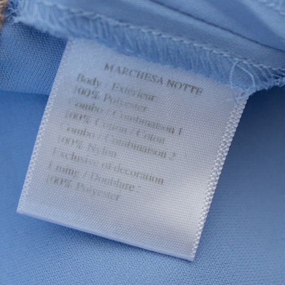 Marchesa Notte Blue maxi dress with Rhinestone embellishments 4 - Picture 4 of 4